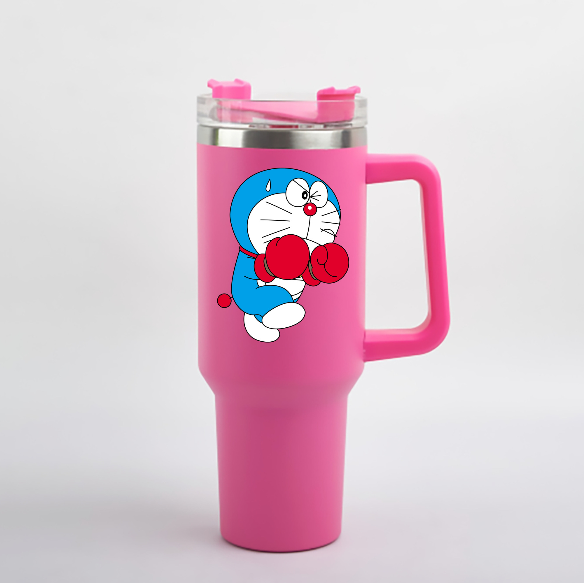 （画像用） ドラえもん Doraemon 1200mL車用タンブラー - クリスタルステッカー（プラスチックストロー付き）